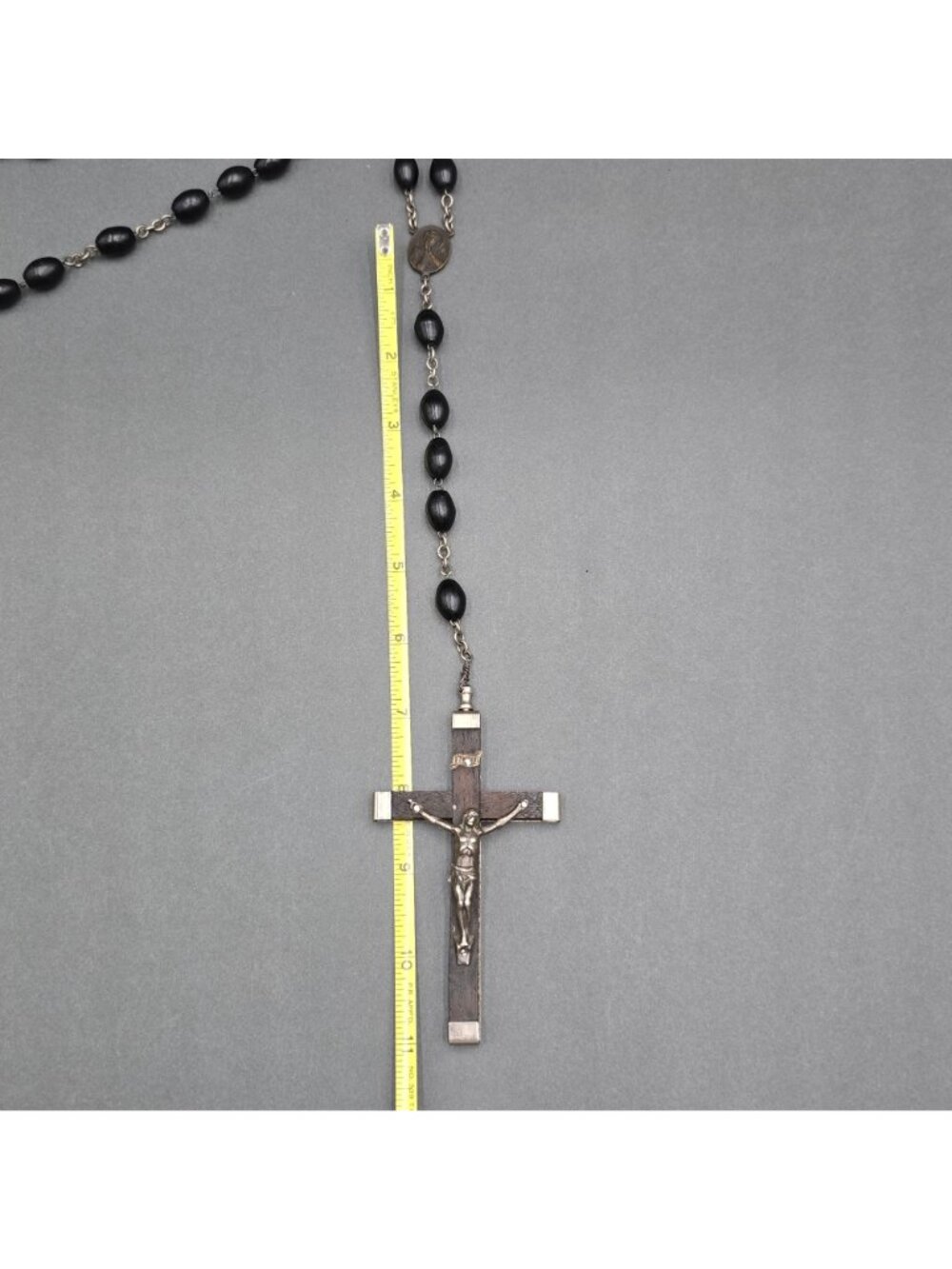 Vintage Belt Habit Rosary Black Wooden Beads Italy Catholic Nun Monk Monastic - Picture 14 of 14